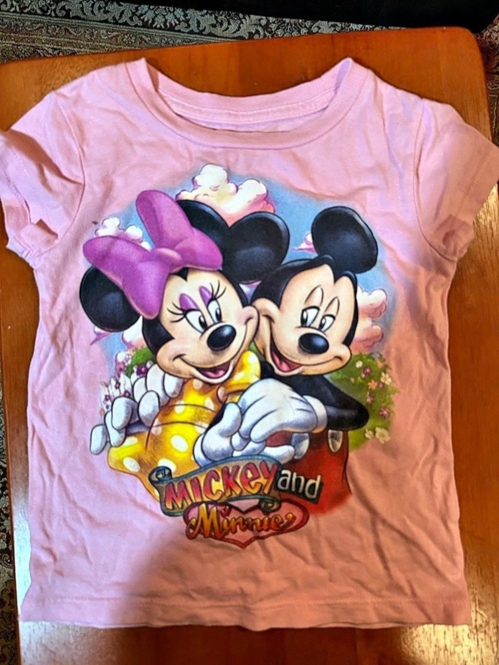 Vintage child’s Disney Minnie & Mickey Mouse Pink Short Sleeve Tee